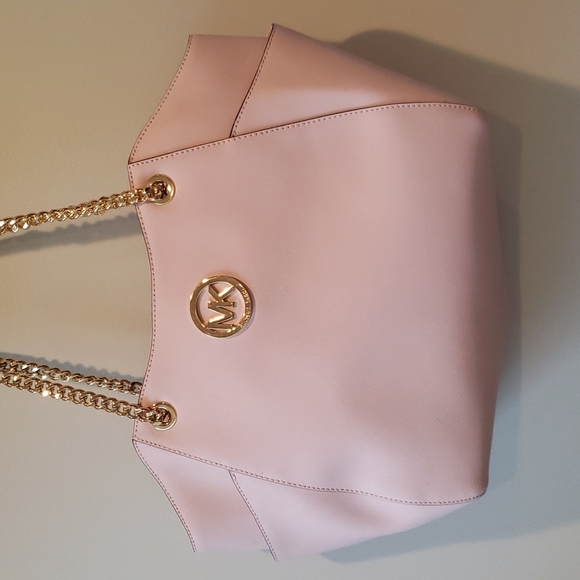 Michael Kors Jet Set Travel Chain Shoulder Bag Blossom Purse & Wallet - Picture 4 of 17